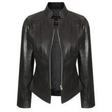 'Maya' Ladies Premium Soft Lightweight Black Fitted Motorcycle Leather Jacket