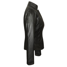 'Maya' Ladies Premium Soft Lightweight Black Fitted Motorcycle Leather Jacket