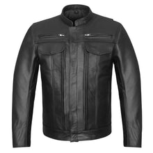 Mens Top Performer Motorcycle Leather Jacket with Double Conceal Carry Pockets