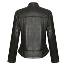 'Maya' Ladies Premium Soft Lightweight Black Fitted Motorcycle Leather Jacket