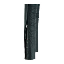 Mens Black Premium Cowhide Biker Motorcycle Leather Chap Pants / Overpants