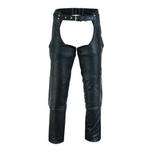 Unisex Black Four Pocket Biker Leather Motorcycle Chaps Unisex