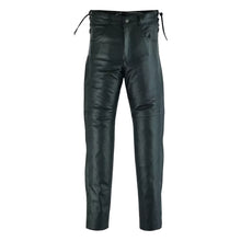 Mens Black Premium Cowhide Biker Motorcycle Leather Chap Pants / Overpants