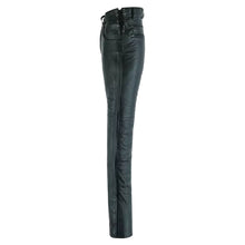 Mens Black Premium Cowhide Biker Motorcycle Leather Chap Pants / Overpants