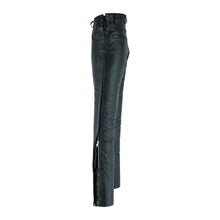 Mens Black Premium Cowhide Biker Motorcycle Leather Chap Pants / Overpants