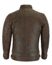 Mens Cafe Racer Waxed Lambskin Chocolate Brown Motorcycle Leather Jacket