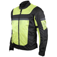 Mens Advanced High Visibility All Season CE Armor Mesh Textile Motorcycle Riding Jacket