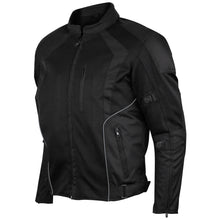 Mens Black Mesh Motorcycle Jacket with CE Armor