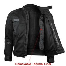 Black Mesh Motorcycle Jacket with Insulated Liner and CE Armor