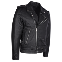 Mens Eagle Embossed Live To Ride - Ride To Live Classic Black Leather Motorcycle Jacket