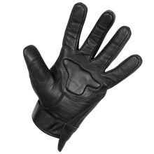 Mens Premium Leather Perforated Cruiser Gloves with Knuckle Protection - Touchscreen Motorcycle Gloves