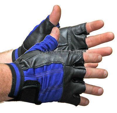 Mens Black Shorty Stretch Leather Gloves