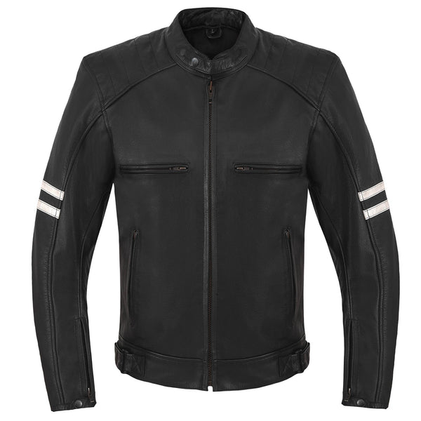 Mens Premium Cowhide Leather 'Street' Cruiser Motorcycle Riding Jacket