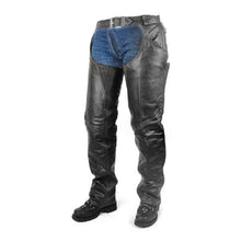 Unisex Black Zip-out Insulated Pants Style Biker Leather Motorcycle Chaps