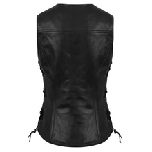 Ladies Economy Leather Five-Snap Lace Side Vest