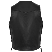 Mens Black Premium Cowhide Ten Pocket Leather Vest