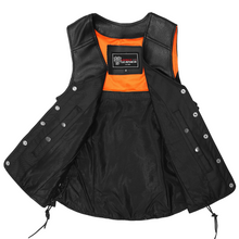 Ladies Economy Leather Five-Snap Lace Side Vest