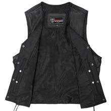 Mens Black Premium Cowhide Ten Pocket Leather Vest