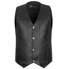 Biker Motorcycle Vest with Buffalo Nickel Snaps and Conceal Carry Pocket