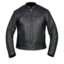 Mens Advanced Clean Concealed Carry Black Cowhide Leather Motorcycle Riding Jacket