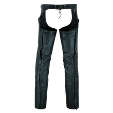 Unisex Black Zip-out Insulated Pants Style Biker Leather Motorcycle Chaps