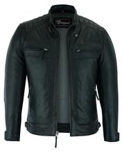 Mens Cafe Racer Gatsby Black Waxed Lambskin Motorcycle Leather Jacket