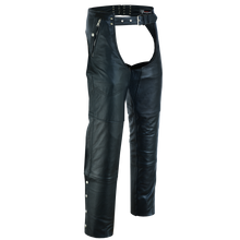 Unisex Black Premium Cowhide Four Pocket Biker Leather Chaps