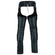 Unisex Black Premium Cowhide Four Pocket Biker Leather Chaps