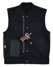 Mens SOA Style Black Denim Club Vest