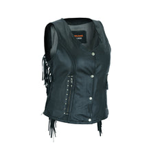 Roxy Ladies Premium Black Vest with Fringes and Rivets