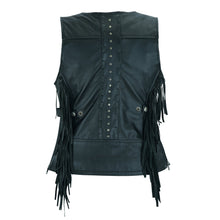 Roxy Ladies Premium Black Vest with Fringes and Rivets