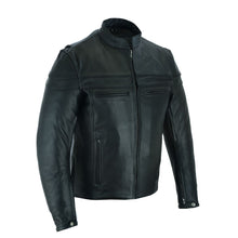 Mens Premium Cowhide Cafe Racer Leather Motorcycle Jacket with Zipper Vents