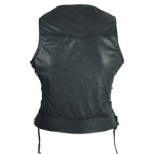 Womens Lady Biker Leather Motorcycle Vest