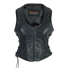 Womens Lady Biker Leather Motorcycle Vest With Studs