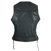 Womens Lady Biker Leather Motorcycle Vest With Studs