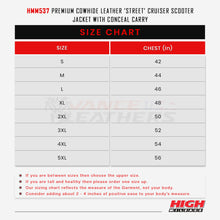 HMM537 Size Chart