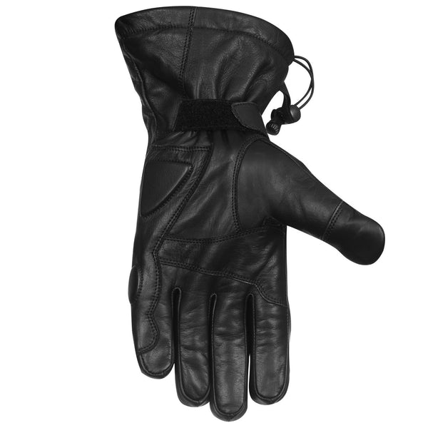 Impulse Waterproof Black Leather Motorcycle Gloves