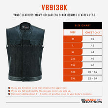 VB913BK Size Chart