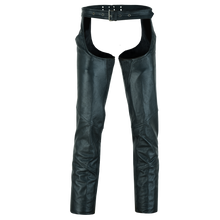 Unisex Black Zip-out Insulated Pants Style Biker Leather Motorcycle Chaps