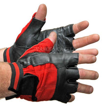 Mens Black Shorty Stretch Leather Gloves