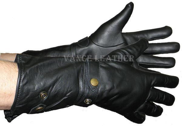 Mens Lightweight Leather Gauntlet Gloves