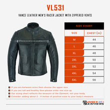 VL531 Size chart