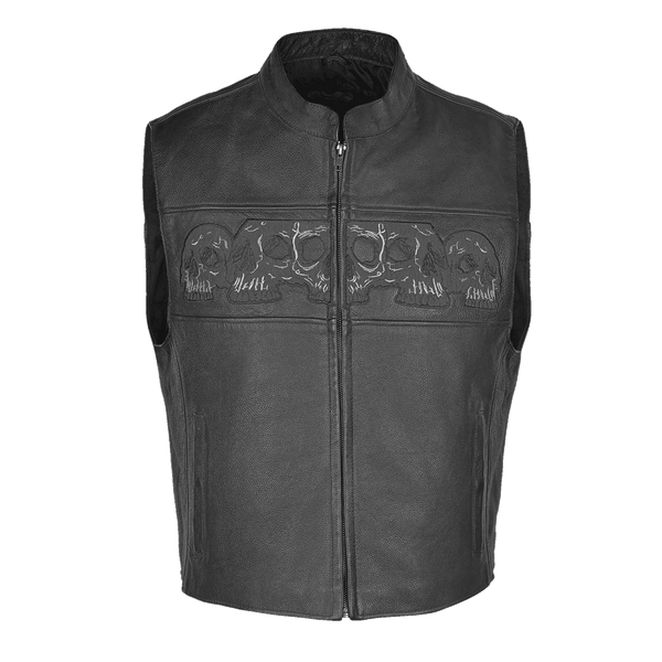 Men's Reflective Skull Vest with 4 Pockets