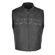 Men's Reflective Skull Vest with 4 Pockets