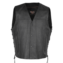 Vance Leather Gambler Style Premium Cowhide Leather Vest with 2 Gun Pockets