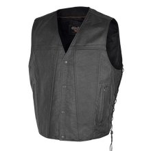 Vance Leather Gambler Style Premium Cowhide Leather Vest with 2 Gun Pockets