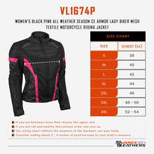 VL1674P Womens Advanced 3-Season CE Armor Pink Mesh Motorcycle Jacket