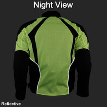 Mens Hi-Vis Mesh Motorcycle Jacket with CE Armor