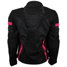 Women's Black Pink All Weather Season CE Armor Lady Biker Mesh Motorcycle Riding Jacket