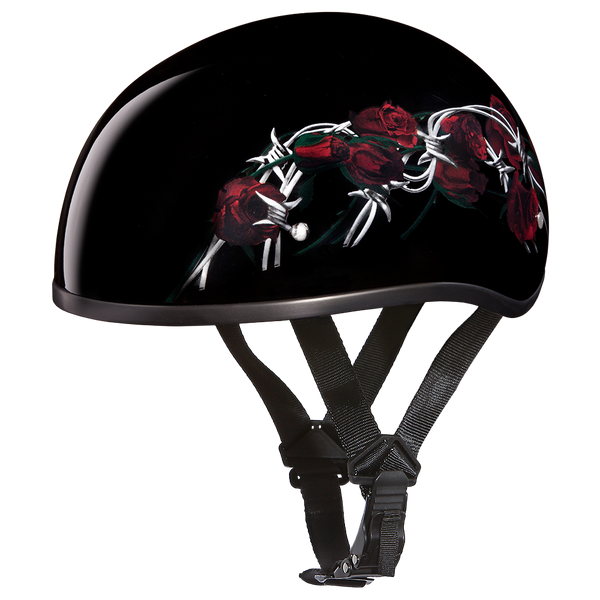 D.O.T. Daytona Skull Cap- W/ Barbed Roses